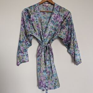 Victoria's Secret Floral Robe - Purple and Blue